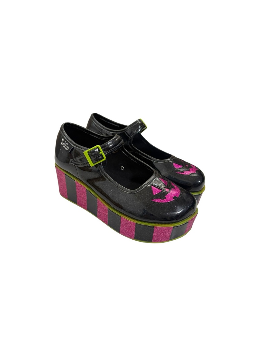 Hot Chocolate Design Sz 5 Black Green Toxic Halloween Sparkle Platform Mary Jane
